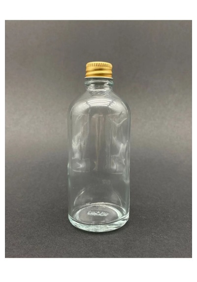 Rotanev 12 Adet Şeffaf Cam Shot Şişesi Sızdırmaz Gold Metal Kapaklı Kolonya Koku Süs Çok Amaçlı Şişe 100 ML