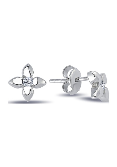 Lova 0.10 Karat Pırlanta Tektaş Çiçek Küpe - 3040086