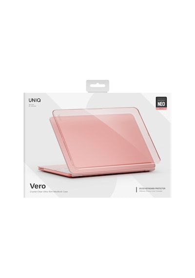 Macbook Neo 13 İnç A3404 Uyumlu Vero Kapak Şeffaf Premium Renk Tonları Ve Klavye Koruyucu 2'li Set Pembe