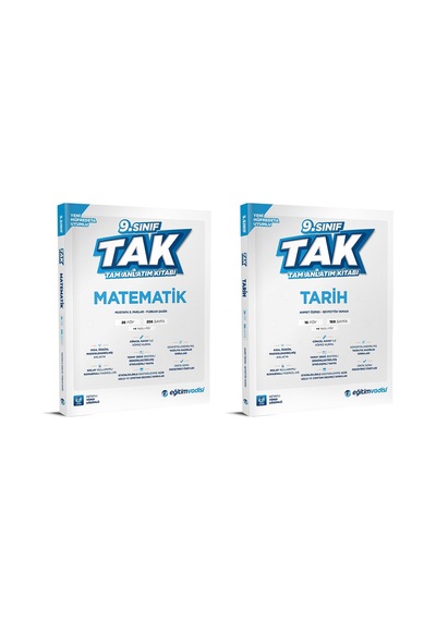 Eğitim Vadisi 2025 9. Sınıf Matematik + Tarih Tak Tam Anlatım Seti 2 Kitap