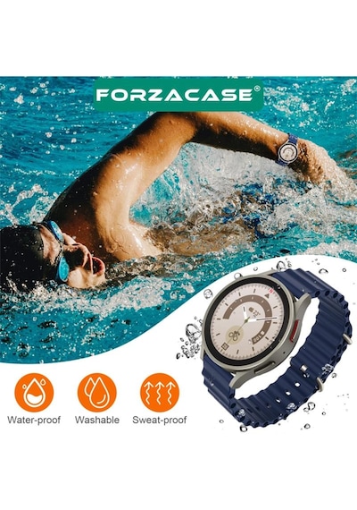 Forzacase Xiaomi Watch S4 / S4 Sport İle Uyumlu Ocean Oluklu Silikon Kordon Kayış - Fc143 Turuncu