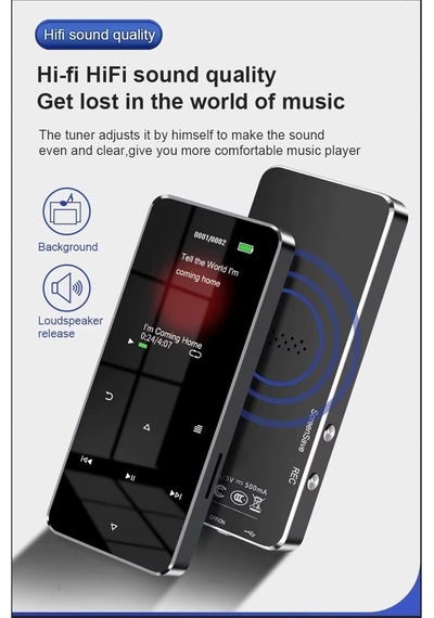 Junglee Bluetooth Lu Mp3-mp4 Çalar Ses Kayıt Fm Radyolu Şarjlı Mp4 Player Dahili Hoparlör 8gb Hafızalı Pembe