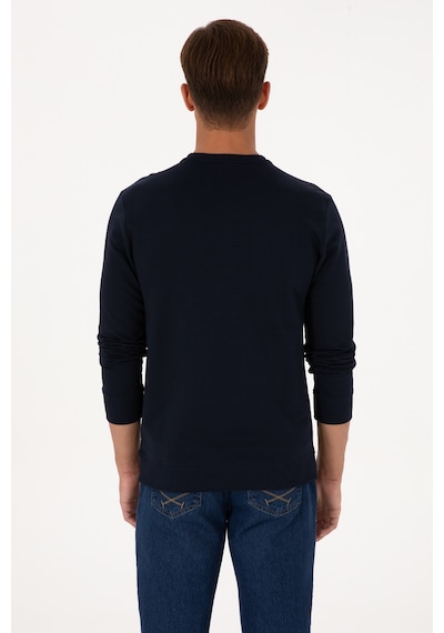 U.S. Polo Assn. Erkek Regular Fit Bisiklet Yaka Lacivert İnce Sweatshirt 50315570-VR033
