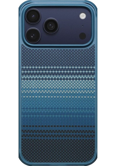Apple Uyumlu iPhone 17 Pro Max Kılıf M-safeli Pitaka Tactile Woven Sunset-moonrise Aramid Pro Guard Kapak Mavi Mavi