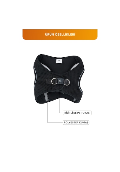Kediler Ve Köpekler İçin Rahat, Dayanıklı Göğüs Tasması Xl Siyah