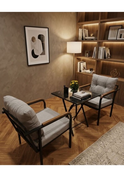Premium İkili Koltuk Seti Ve Orta Sehpa - Pencere Önü Okuma Köşesi - Mutfak Ve Kapalı Balkon Oturma Antrasit Premium İkili Koltuk Seti Ve Orta Sehpa - Pencere Önü Okuma Köşesi - Mutfak Ve Kapalı Balkon Oturma Antrasit