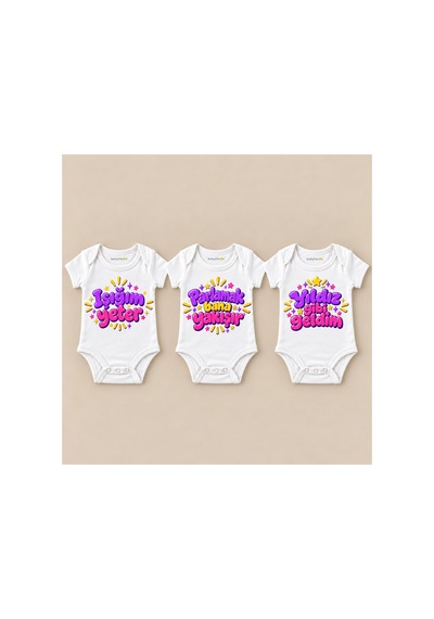 Babylimon Işıltı Üçlü Beyaz Kısa Kollu Bebek Zıbın Seti Beyaz - 930083853 Beyaz