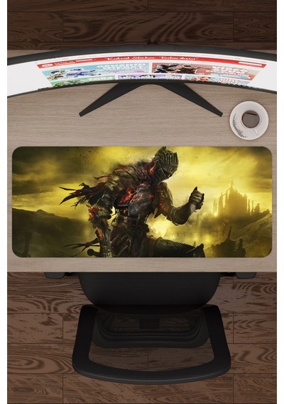 Dark Souls Kaymaz Dikişli Kauçuk Oyuncu Mousepad V3 - 70x30 Xl Gaming Mouse Pad Fare Altlığı