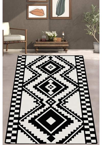 Maker Djt Modern Tasarım Yıkanabilir Kaymaz Taban Halı, Salon Halısı , Dekoratif Halı Çok Renkli