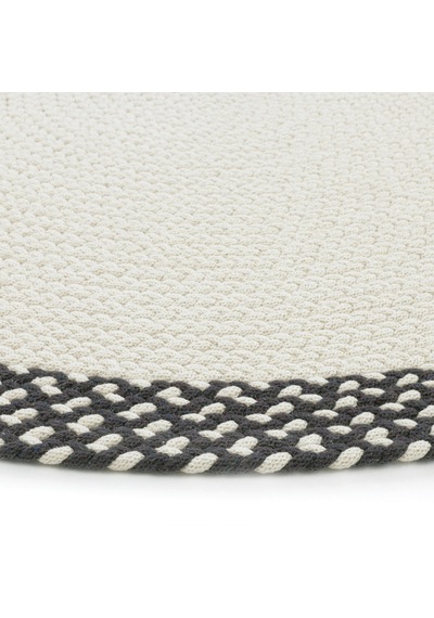 Cool Halı Glenn Krem Antrasit Oval Kilim Pamuklu Leke Tutmayan Çift Taraflı Yıkanan Mutfak Kilimi