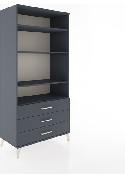 Hyperion Dolap Tek Raflı 7 Çekmeceli 88x44x182 Antrasit-antrasit Antrasit