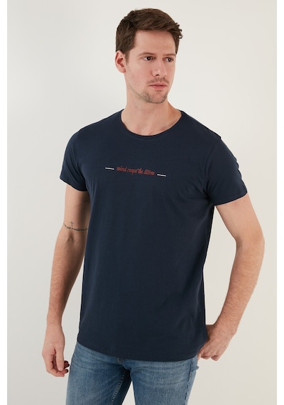 Buratti Pamuklu Slim Fit Bisiklet Yaka Erkek T Shirt 541Wind Lacivert Buratti Pamuklu Slim Fit Bisiklet Yaka Erkek T Shirt 541Wind Lacivert