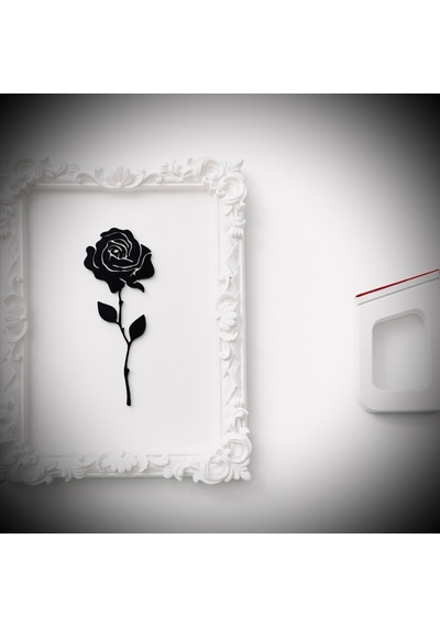 Monarch Rose Kabartma Gül Model Varaklı Beyaz Premium Tablo 170mm X 230mm Masaüstü İçin