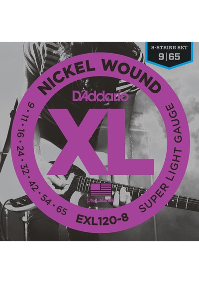 D'addario Exl120-8 Xl Nickel Serisi Elektro Gitar Tel Seti Super Light - 09-65 - 8 Telli
