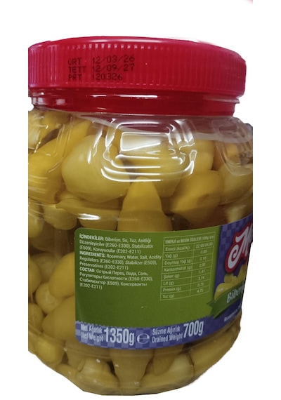 Biberiye Turşusu Net 1350 Gr./süzme Ağırlık 700 Gr