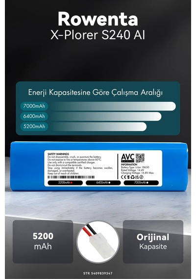 Rowenta X-plorer S240 Aı 5200mah Robot Süpürge Bataryası D.k