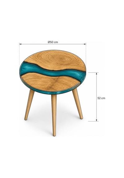 Doğal Ahşap & Turkuaz Epoksi Nehir Tasarımlı Yuvarlak Kahve Sehpası 50 Cm Çap, 52 Cm Yükseklik Aletsiz Kurulum Bej Doğal Ahşap & Turkuaz Epoksi Nehir Tasarımlı Yuvarlak Kahve Sehpası 50 Cm Çap, 52 Cm Yükseklik Aletsiz Kurulum Bej