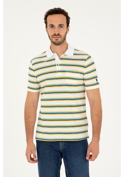 U.S. Polo Assn. Erkek Regular Fit Polo Yaka Beyaz Tişört 50288320-VR013