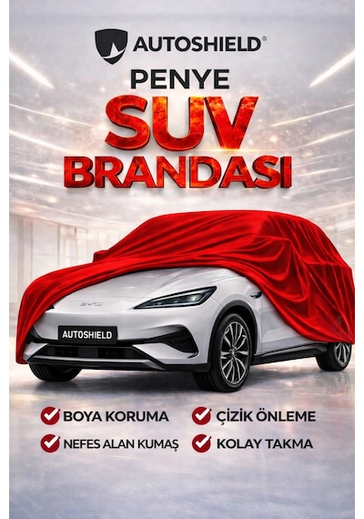 Byd Seal U Premium Penye Suv Araç Brandası Kalın Kumaş Garaj Brandası Oto Araç Koruma Örtüsü Kırmızı