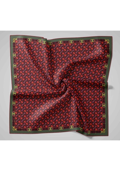 Silk Home Twill İpek Eşarp 11481-19 Yeşil, Kırmızı, Bordo, Mor