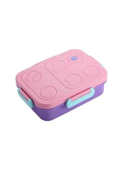 Renkli Desenli Beslenme Kutusu - 830 Ml 3 Bölmeli Çocuk Beslenme Kabı Pp Pembe Diğer