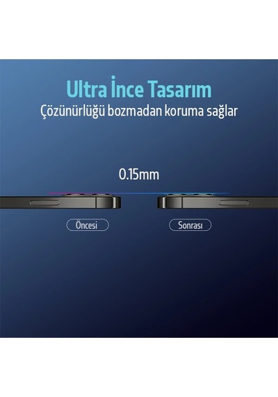 Ally Apple     Uyumlu iPhone 12 Pro 6.1 3d Full Tempered Glass Cam Kamera Koruyucu- 5775