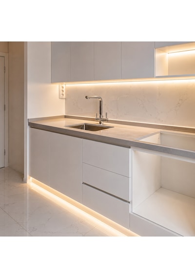 Sıva Üstü Alüminyum Led Profil 1 Metre 12x10 Mm U Kanal Opal Difüzörlü Şerit Led Kanalı Dl1210