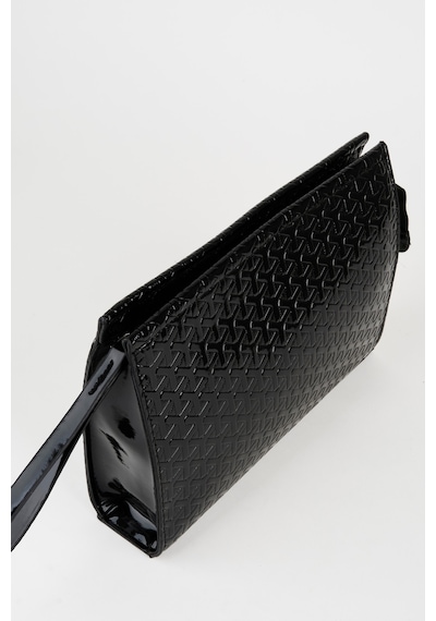 Vivaq Kadın Petunya Dokulu Siyah Astarlı Suni Deri Bilek Askılı Portföy El Ve Clutch Çanta SİYAH