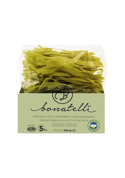 Bonatelli Organik Yeşil Mercimek Çubuk Makarna 300 G