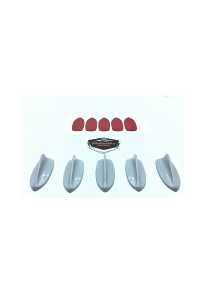 Şüscar 5 Li Mini Shark Balina Anten Seti Balık Sırtı Süs Anten Gri