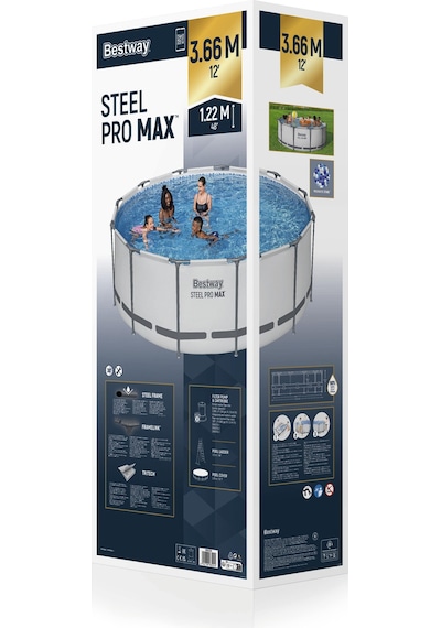 Bestway 56420 Steel Pro Max Yer Üstü Prefabrik Havuz Seti 3,66 M X 1,22 M