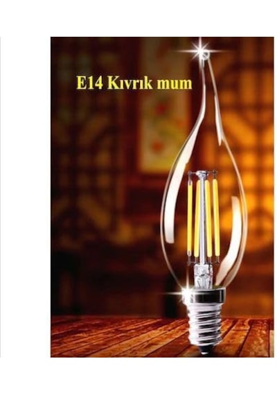 Rustik Led Ampul 4w E14 Ince Duy Dimmerli Gün Işığı 3200k 10 Adet Lambam Erd23kıvrık Mum Ampul