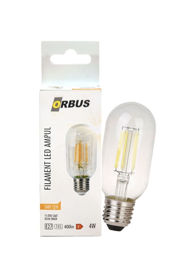 Orbus ORB-TC45 4W E27 400LM Clear Filament Led Ampul Sarı Işık