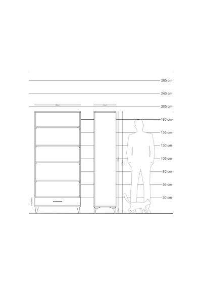 Hyperion Dolap 5 Raflı Tek Çekmeceli 88x44x195 Antrasit-çam Antrasit