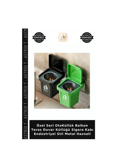 Özel Seri Otoküllük Balkon Teras Duvar Küllüğü Sigara Kabı Endüstriyel Stil Metal Hazneli Çok Renkli