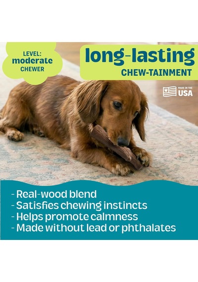 Petstages Kızılcık Ahşap Alternatif Köpek Çiğneme Oyuncağı, Küçük