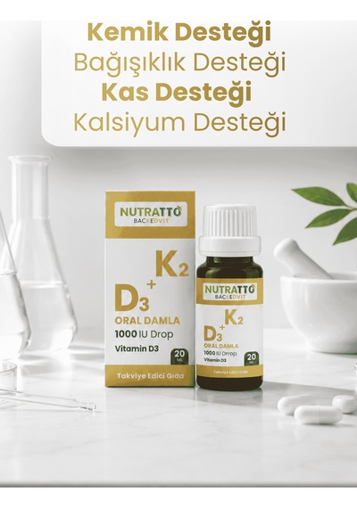 Nutratto Backedvit Vitamin D3 K2 Damla 1000 Iu 20 Ml