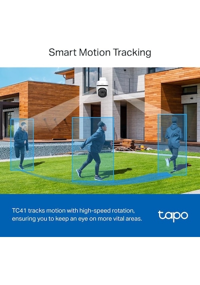 Tapo Tc41 2k Dış Mekan Pan/tilt Güvenlik Wi-fi Kamera, Ip65 Hava Koşullarına Dayanıklı, Hareket Algılama, 360 Görsel Kapsama Alanı, Tam Renkli Gece Görüşü, Yerel Depolama, Alexa Ve Googlehome
