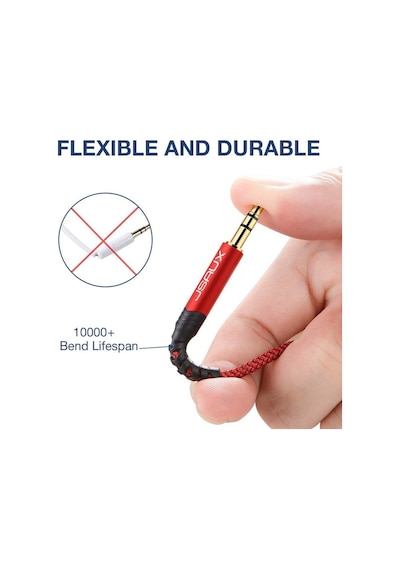 Profesyonel Hifi Stereo Ses Kablo 3,5 Mm To 3.5mm Trs Uzatma Aux Kablosu 1 Adet Cm0004 Uzun 3 Metre Kırmızı