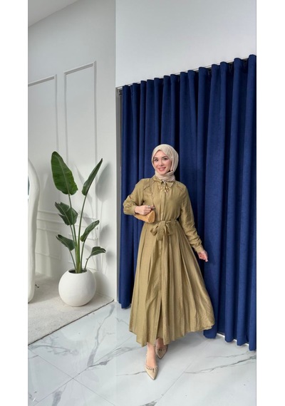 Tensel Kumaş Astarlı Gizli Düğmeli Kuşaklı Elbise 135 Cm Beyaz, Acı Kahve, Mavi, Yağ Yeşili, Açık Sarı, Siyah, Pembe Tensel Kumaş Astarlı Gizli Düğmeli Kuşaklı Elbise 135 Cm Beyaz, Acı Kahve, Mavi, Yağ Yeşili, Açık Sarı, Siyah, Pembe