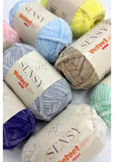 Sensy Velvet Slim Mini Paket Örgü İpliği Kadife İpliği Amigurumi İpliği Set Pastels