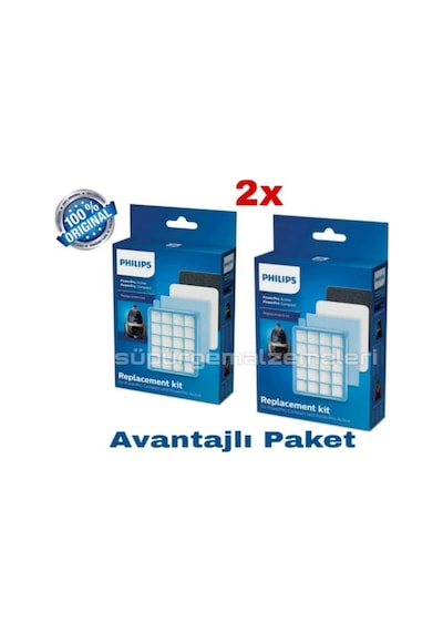 Philips Uyumlu Fc 8470 8475 8476 8477  Hepa Filtre Seti 2 Kutu