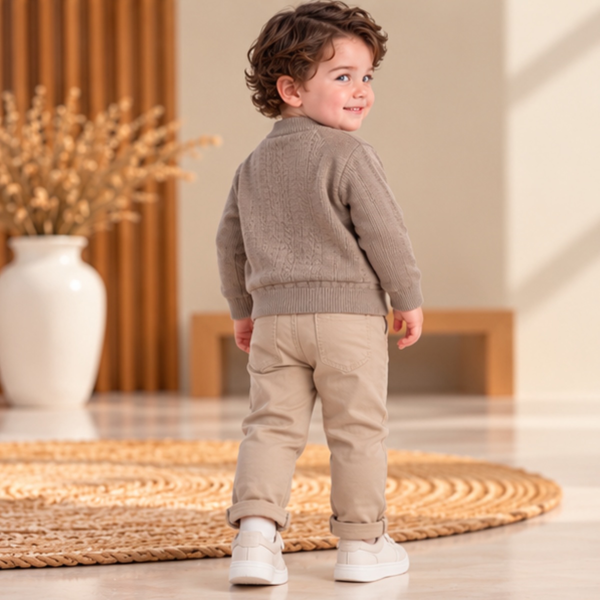Maxx Kelın Erkek Çocuk Vizon Triko Hırka Beyaz Üst Bej Pantolon 3'lü Kombin Takım 2-3-4-5 Yaş Kum Beji Maxx Kelın Erkek Çocuk Vizon Triko Hırka Beyaz Üst Bej Pantolon 3'lü Kombin Takım 2-3-4-5 Yaş Kum Beji