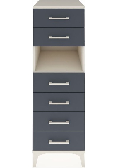 Kronos Dolap Tek Raflı 6 Çekmeceli 44x59x134 Aytaşı-antrasit Aytaşı