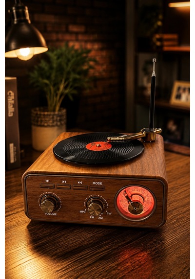Meier Md-1317bt Nostaljik Görünümlü Bluetooth Hoparlör Ve 3 Bantlı Şarjlı Radyo