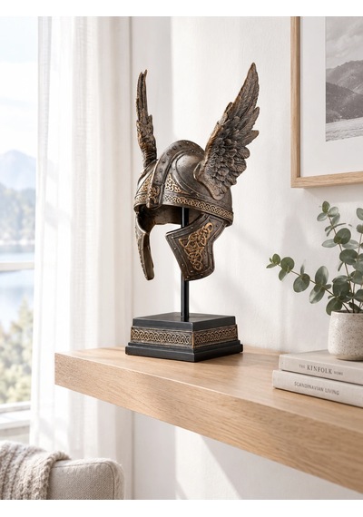 Valkyrie Kanatlı Mitolojik Miğfer Objesi