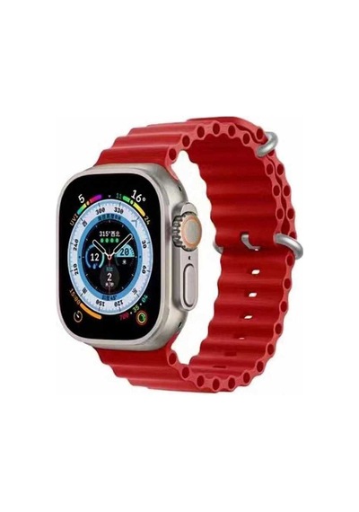 Watch 44mm Uyumlu Krd-75 Uyumlu Zore Kordon Kırmızı