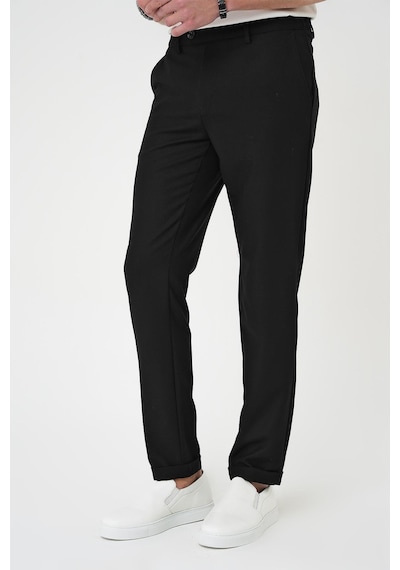 Efor Comfort Fit Beli Lastikli Dokulu Siyah Jogger Pantolon P 1186 Siyah