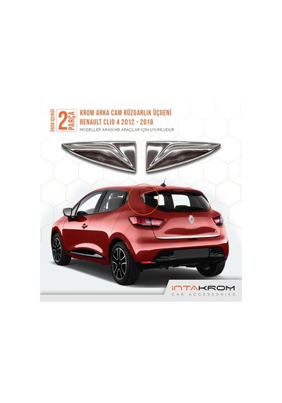 intakrom Renault Clio 4 Krom Cam Rüzgarlık Üçgeni 2 Parça - 2012-2018
