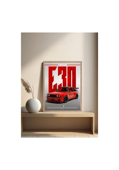 Bmw Doğal Ahşap Çerçeveli Tek Parça Dekoratif Tablo Çok Renkli - 818986172 Çok Renkli